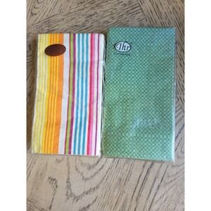 Caspari Napkins Paper Dinner Napkins Vintage Lot Of 2 Guest Towels New NOS IHR